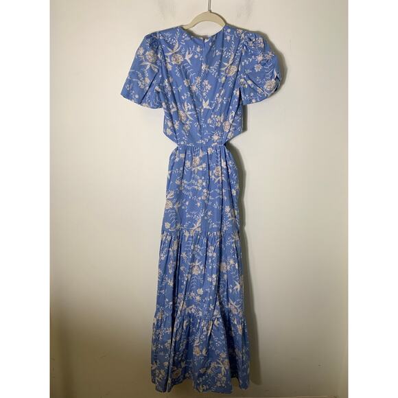 Wayf Blue Floral Mini Dress - Picture 2 of 3